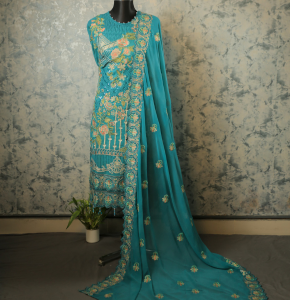 Exclusive Pure Fox jorjet  premium quality  designed 3 piece for Stylish Women_Eid  Collection